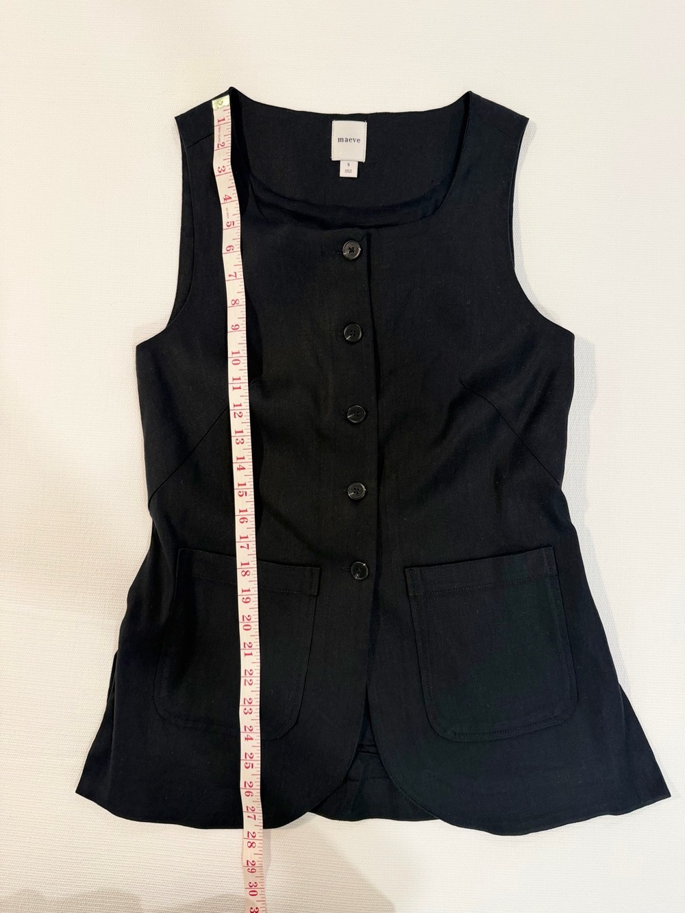 Maeve Classic Black Button-Front Sleeveless Women's Vest Top size Small - Picture 14 of 14